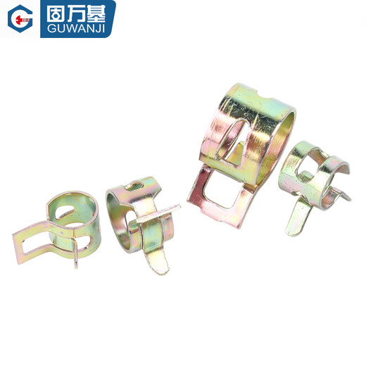 固万基弹性卡箍钢带型环箍弹簧钢卡管夹手捏喉箍水管油管箍锰钢卡子Q673 彩锌 Φ17x10x1[20只]