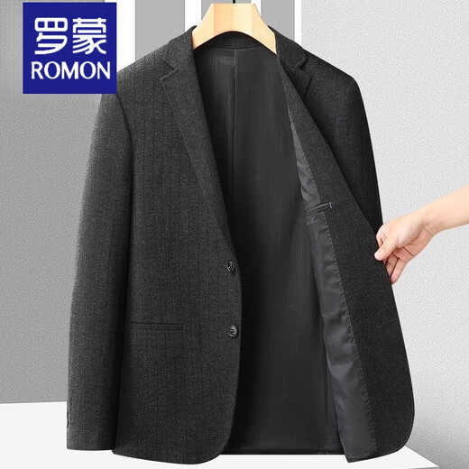 ROMON (ROMON) suit men's single western jacket autumn and winter new high-end business formal wear middle-aged and young casual men's woolen suit slim 9918 khaki solid color XL 180 (135-150Jin [Jin equals 0.5 kg])