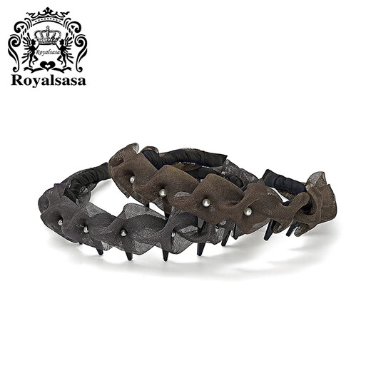 Royal sasa Royal salsa pleated seersucker headband tooth comb non-slip fluffy high headband hairpin going out to make up and wash