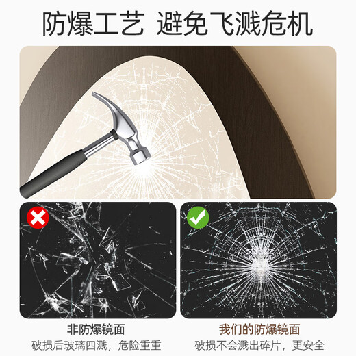 艺世界 ART WORLD落地镜中古高级感全身镜美式复古家用立体穿衣镜卧室壁挂异形镜子 胡桃色150*50【支架摆挂两用款】