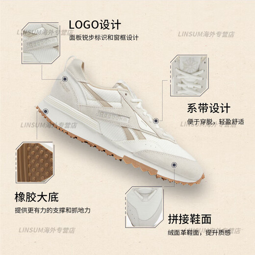 Reebok Reebok Официальные мужчины и женские пары LX2200 Американские ретро спорт и повседневная бег трусцовая легкая кроссовка Официальная обувь GY9764 Deep Pine Green 36
