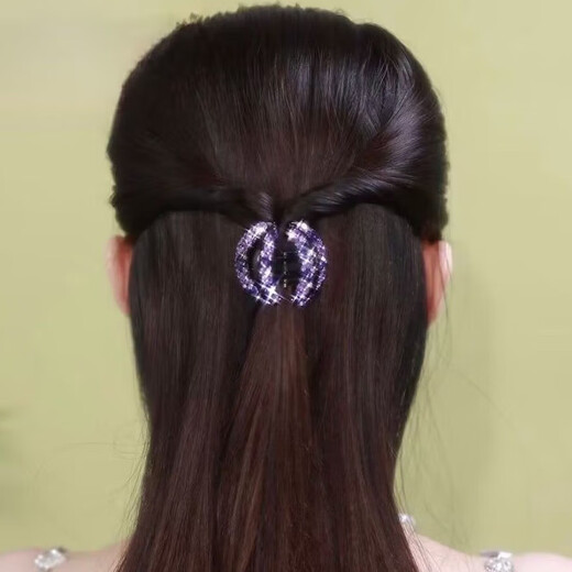 Two Worlds High-end 2025 New Top Half-Tie Small Clip Women's Back Hairpin Exquisite Ponytail Clip Hairpin Headwear Purple Clip