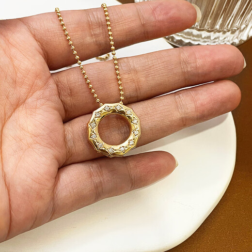 MISS high-end jewelry 18K gold diamond ring pendant original designer Italian craftsmanship simple and versatile 18K gold diamond ring pendant