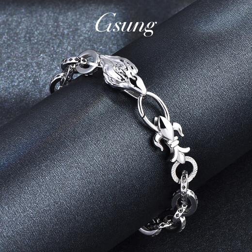 GsunG's new platinum bracelet men's atmospheric cross chain PT950 fashionable and shiny large platinum men's bracelet eagle beak is calculated based on the gold price of the store that day