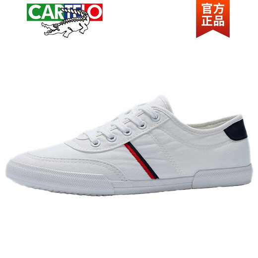 Zapatos Cartelo Canvas Style Coreano Men Aprendatable Bajo Sobre suave Sobre versátil Zapatos casuales para hombres Zapatos para hombres Zapatos blancos White [Surface de lienzo] Cordas 9272 39