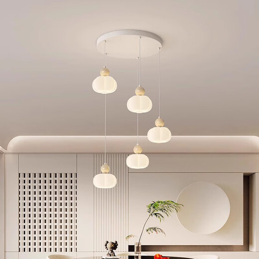 Laiqi Restaurant Kronleuchter warmer Creme-Stil Kürbis Kronleuchter 2025 Neue moderne einfache Treppenstudie Esszimmer Kronleuchter