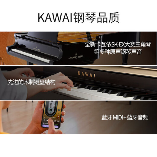 Kawai (KAWAI) electric piano wooden keyboard heavy hammer 88 key CA series vertical piano professional grade performance adult home piano CA450YB+ piano bench learning gift bag