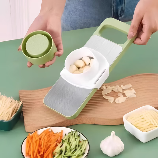 Wang Xing and Yue vegetable cutting artifact potato grater grater shredding artifact household radish slices and shreds kitchen cutting board 4-piece set upgraded stainless steel + free hand guard