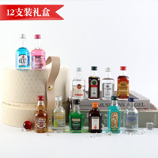 Gorse Winery Whiskey Mini Wine Convenience Store Spirituosenausgabe ausländische Alkohol Basis Alkohol Vodka Cocktail Brandy Rum [vorgestellt als Herz] Party Entertainment Bureau 12 Flaschen