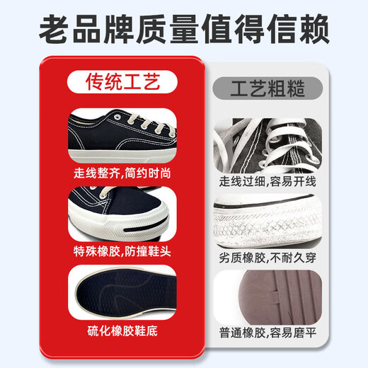 大孚飞跃黑色帆布鞋男女经典开口笑复古平底板鞋轻便休闲运动鞋国潮621 黑色 40 标准码