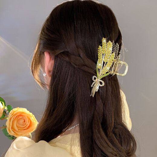 Gunai wheat ear hairpin headdress for women 2025 high-end grabber hairpin hair accessory birthday gift for girls, high-end and practical