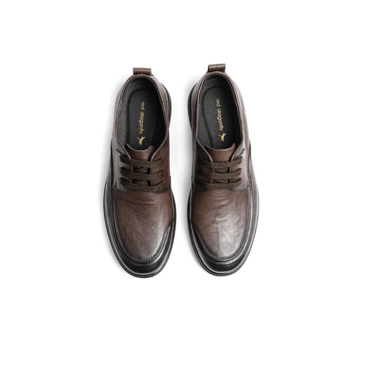 Red Dragonfly Casual Lederschuhe Herren 2025 Frühling neuer weicher Sohle komfortabler Schnür-up-Geschäft im mittleren Alter Daddy Schuhe WTA15052 Brown 44