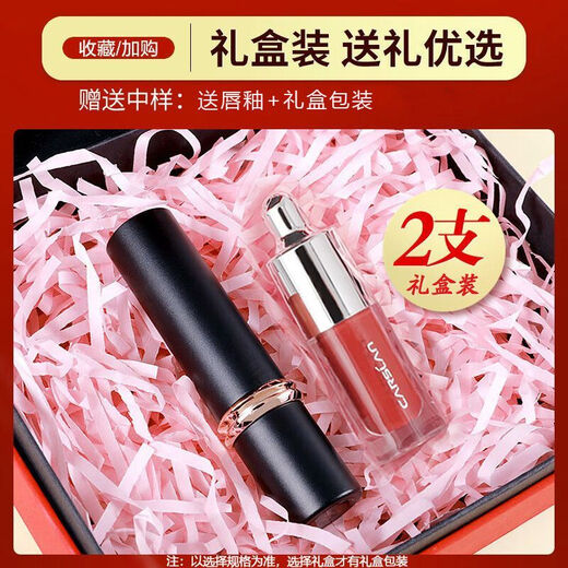 卡姿兰（Carslan）口红哑光雾面不掉色不沾杯显白学生党素颜七夕礼物 829V 3.20g（唇釉+折叠镜）