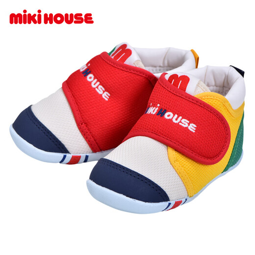 MIKIHOUSE学步鞋男女童鞋经典LOGO机能学步鞋婴幼儿宝宝运动鞋耐磨防滑室内 拼色 一段 12.5 (适合脚长12cm)