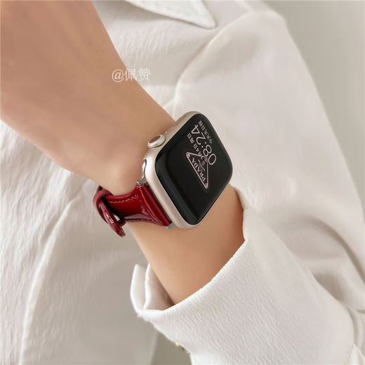 Xingying Burgund Slim Taille S10 Huaqiangbei S9 Gurt Ultra2 Dünnes Echtes Leder geeignet für iWatchs8/S9 Apple Fine Leder-Dark Brauner Apfel iwatch New S841m