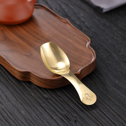 Betfair pure brass high-end tea spoon tea shovel household tea spoon Kung Fu tea set accessories copper tea spoon tea ceremony tea set brass lotus tea spoon