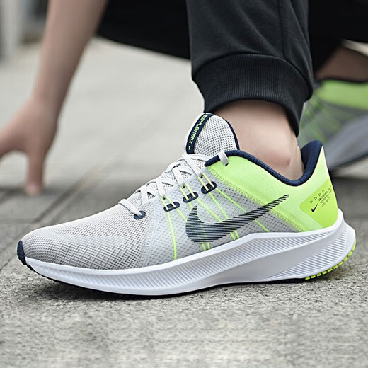 Nike running shoes men's shoes 2025 summer new mesh breathable sports shoes Quest 4 flying line lightweight shock-absorbing casual gray fluorescent yellow-green DA1105-003 Explorer 4 generation 42.5