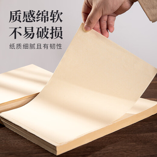 Meilin Penzhuang rice paper antique rough edge paper calligraphy practice special unframed half-cooked calligraphy ink practice paper 19*28cm 100 sheets
