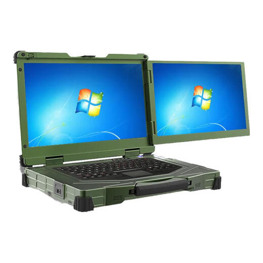 Huazhixin Control Huazhixin Contrôle [ordinateur portable renforcé à trois étapes] 15,6 pouces Military Renforced ordinateur portable Industrial Computer Workstation Server Domestic Computer Portable All-in-One Dimensity TJ-156-2 Dual Screen-Three-Infrathe