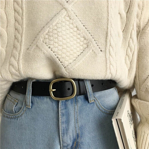 Cartelo Femme pour la ceinture coréenne de style coréen jupe décorative et pantalon décontracté simple épingle polyvalente boucle noire d'anniversaire 520 cadeau