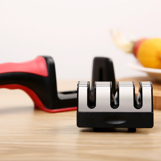 Four-stage rapid manual knife sharpener, household kitchen knife sharpening whetstone, kitchen multi-functional diamond sharpening rod, three-stage whetstone