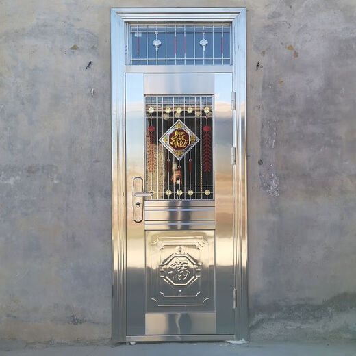 维诺亚304不锈钢单门子母门家用定制加厚双开门阳台顶楼不锈钢防盗大门 加厚不锈钢定制(一平方价)