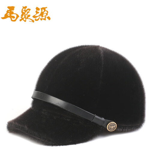 Majuyuan Chinese time-honored brand winter youth British small-brimmed top hat middle-aged and elderly retro hat seal wool sheepskin strip knight hat A seal baseball cap brown 56cm