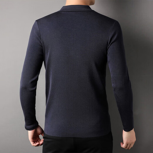 DVW luxury high-end brand cardigan men's worsted thick sweater autumn and winter solid color half-zip lapel casual sweater black gift box M 170 reference weight 120-135Jin Jin equals 0.5 kg