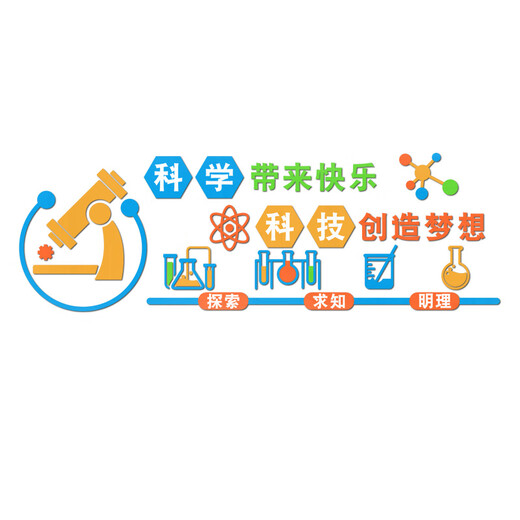山头林村科学实验室文化墙贴中小学生物理化教室墙面装饰班级布置励志标语 3893A款 中