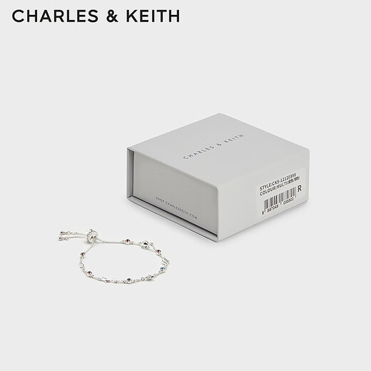 CHARLES&KEITH blue secret design adjustable bracelet for birthday gift CK5-12120398 Silver 24.9cm 1 piece