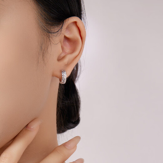 Liuguifu Jewelry PT950 Platinum Earrings Mirror Light Platinum Earrings Earrings Women's Gift PT0200072 3.1g