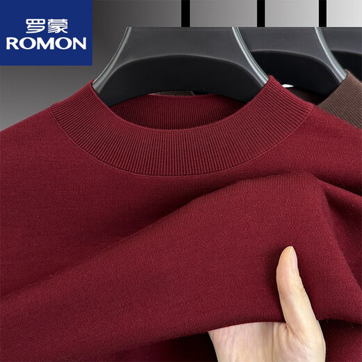 ROMON worsted sheep sweater autumn and winter new half turtleneck sweater for middle-aged men sheep wool thickened bottoming shirt for men light brown 165/M 95 to 115Jin Jin is equal to 0.5 kg