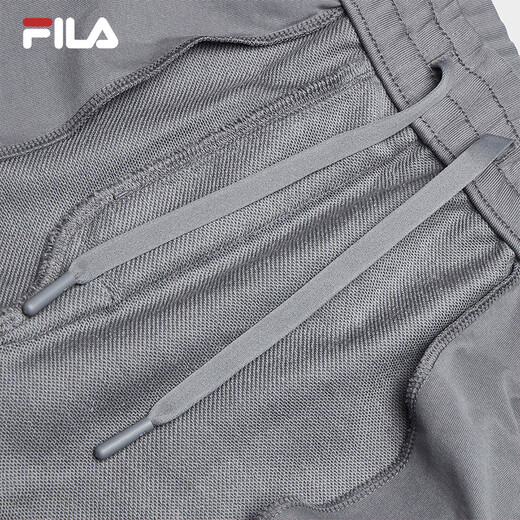 FILA official men's knitted trousers autumn new casual loose-fitting sweatpants with optional velvet Yundora Gray-DY S