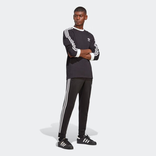 adidas [Jinlang Sports] Clover Men's Retro Outfit Slim Long Sleeve Round Neck T-shirt IA4877 IA4877 Color S