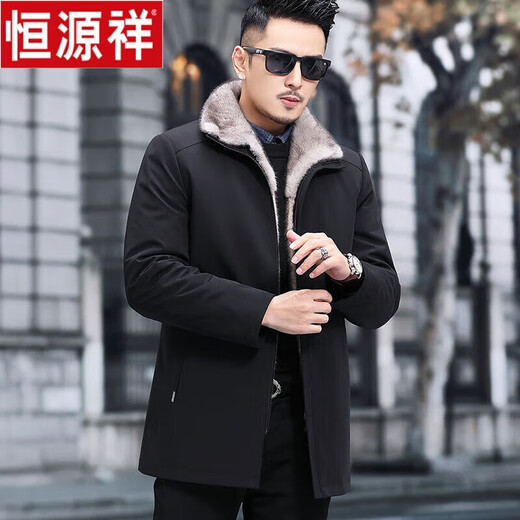 
Hengyuanxiang whole mink parka overcomes men's removable mink liner Nicole short mink coat fur integrated fur coat black shell camel color inner liner [same style in the mall] L 100-115Jin [Jin equals 0.5 kg] [same style in the mall]