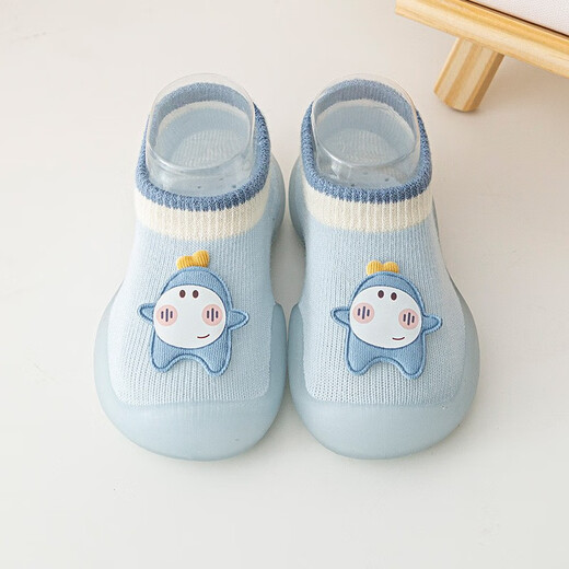 Tutu Dawen Baby Toddler Shoes Baby Floor Socks 0-1-2 Years Old Spring and Summer Children's Soft Bottom Drop-Out Indoor Early Education Cover Sky Blue 1 Pair One-size-fits-all Inner Length 12.5cm (Recommended 6-12 Months)
