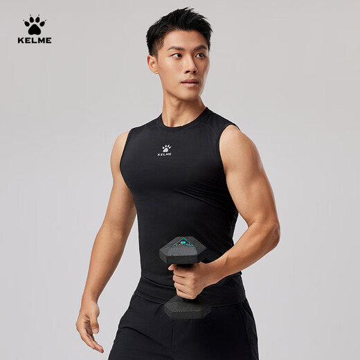 Kelme / Karme Ärmel und Strumpfhosen für Männer Fußball Elastizierer Sommer laufen atmungsaktives Schweiß Training Fitnessanzug Schwarz XL 180
