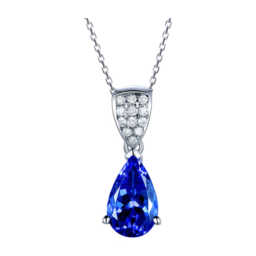 Coasze COASZE Gift Tanzanite Necklace 18K Gold Diamond Women's Style Gift to My Wife and Girlfriend [One Things, One Certificate] Tanzanite Necklace