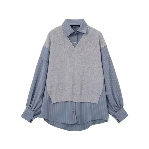 Geman Maternity Autumn Suit Fashionable 2024 Spring and Autumn Style Western-style Fake Two-piece Top Wide-leg Pants Autumn and Winter Outer Wear Two-piece Set Fake Two-piece Shirt + Velvet Apricot Belly Supporting Pants M