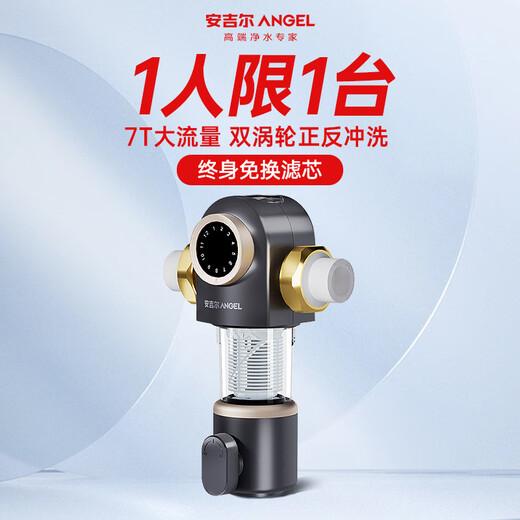 安吉尔前置过滤器家用反冲洗全铜自来水全屋大流量中央净水机3524 第三代升级款前置【送龙头滤芯1支】