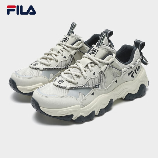 FILA official men's shoes dad shoes sneakers new cat claw shoes 5th generation retro casual shoes silver green/high profile gray-SH 42