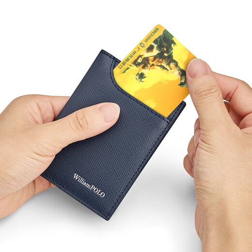 Williampolo Kaiser Paul Exquisit Small Card Bag für Männer mit echtem Leder -Führerschein für Führerschein Kartenschublade Vatertagsgeschenk für Papa Black Cross Muster