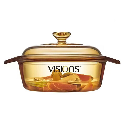 Corning 2-piece pot set, 1.1L milk pot + 3.2L soup pot set, high temperature resistant uncoated glass pot body, VS11+VS32 crystal pot set