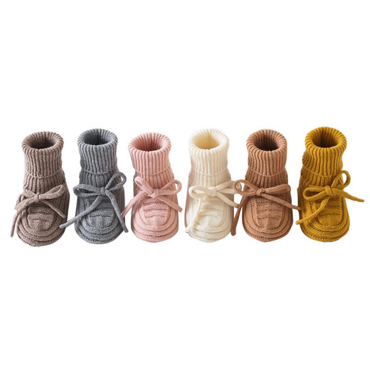 Baby socks autumn and winter new ins style baby woolen socks for men and women, spring and autumn newborn soft warm socks woolen shoes - white 1-3 years old M (recommended foot length 12-14cm)