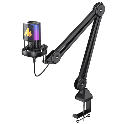 Maono microphone computer live broadcast built-in sound card professional recording dubbing game noise reduction singing radio microphone usb mobile phone condenser microphone wired desktop microphone Maono pm450 PM450S cantilever model comes with reverberation modification-customized tone