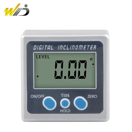 WD high-precision digital display inclinometer mini level inclinometer level ruler slope gauge electronic angle metal with magnet on three sides-A50