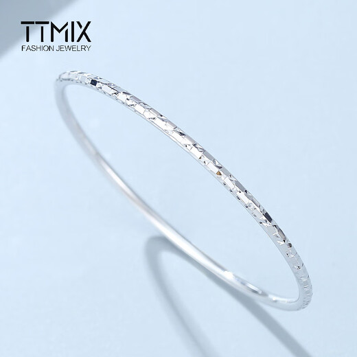 TTMIX imitation diamond pattern classic platinum bracelet pt950 platinum simple women's bracelet birthday gift 54mm weight 8.12g width 2.5mm