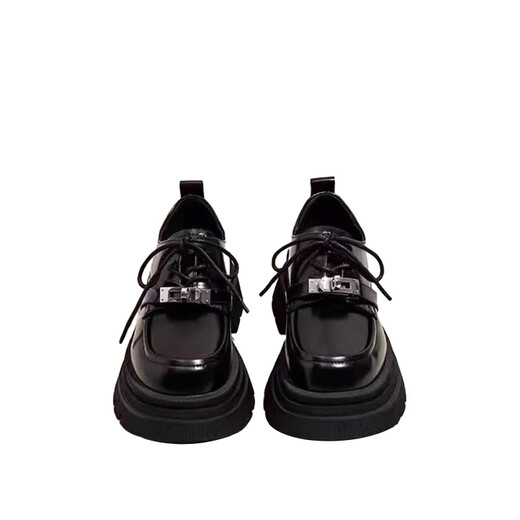 CAMILA KSENIA brand small leather shoes for women 2025 new fashion genuine leather autumn versatile thick-soled loafers British style single shoes black 36