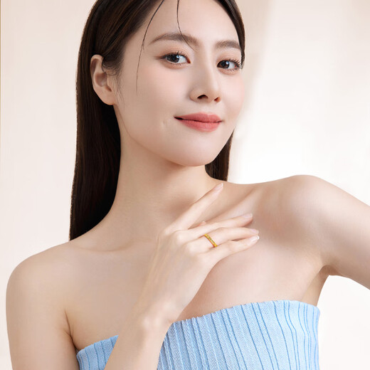 Saturday Bliss Broken Ice Pure Gold 999 Gold Ring Women's Chinese Valentine's Day Gift Price A0113002 No. 15 About 3.91g