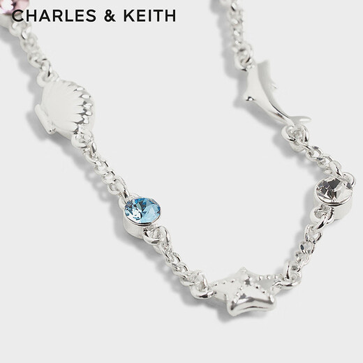 CHARLES&KEITH blue secret design adjustable bracelet for birthday gift CK5-12120398 Silver 24.9cm 1 piece